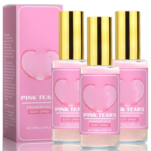 Pink Tears Body Spray, Erdbeerparfüm für Damen, Frisches Erdbeer-Bodylotion-Spray, Langanhaltend erfrischend, feuchtigkeitsspendend und leicht, Verbessert die Hautelastizität Pink Tears Body Spray, Erdbeerparfüm für Damen, Frisches Erdbeer-Bodylotion-Spray, Langanhaltend erfrischend, feuchtigkeitsspendend und leicht, Verbessert die Hautelastizität von FSAZSVBT