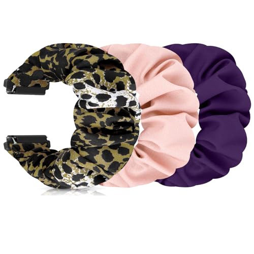 FTYQUEE Scrunchies-Uhrenarmbänder, kompatibel mit 16 mm, 18 mm, 19 mm, 20 mm, 22 mm, Schnellverschluss-Ersatzarmband, dehnbare Bänder für Männer und Frauen (18 mm, kleine Größe) von FTYQUEE