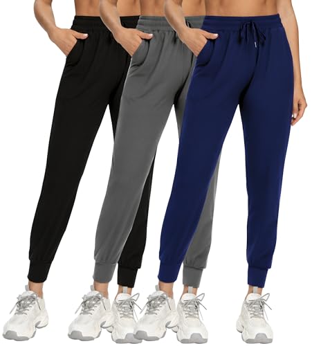 FULLSOFT 3er-Pack Jogginghose für Damen, Jogginghose mit Taschen, athletische Leggings für Workout, Yoga, Laufen von FULLSOFT