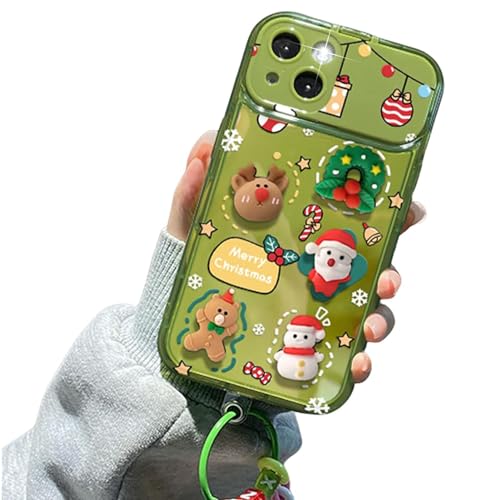 Christmas Tree Pendant Flip Mirror Case Cover for iPhone Christmas Tree Phone Case with Pendant 2023 New Christmas Phone Case with Pendant and Flip Mirror for iPhone (13 Pro,Green) von FUNFOB