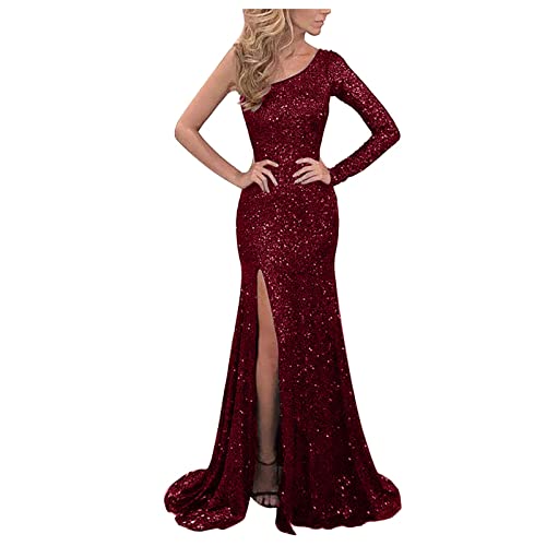 Abendkleider Elegant Für Hochzeit Glitzer Maxikleid Damen Elegant Eng Pailletten Cocktailkleid One Shoulder Ballkleid Lang Mit Schlitz Abendkleid Frauen Curvy Kleid Party Kleider Bodenlang Abendkleider Elegant Für Hochzeit Glitzer Maxikleid Damen Elegant Eng Pailletten Cocktailkleid One Shoulder Ballkleid Lang Mit Schlitz Abendkleid Frauen Curvy Kleid Party Kleider Bodenlang von FUPODD