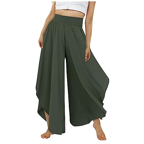 Culottes Hosen Damen Leichte Sommerhose, Damen Wickelhose mit Schlitz Weites Bein Rüschen Hose Damen Sommer Yogahose Leicht Luftige Sommerhosen Plissee Bequeme Sporthose für Frauen Schlaghose Culottes Hosen Damen Leichte Sommerhose, Damen Wickelhose mit Schlitz Weites Bein Rüschen Hose Damen Sommer Yogahose Leicht Luftige Sommerhosen Plissee Bequeme Sporthose für Frauen Schlaghose von FUPODD