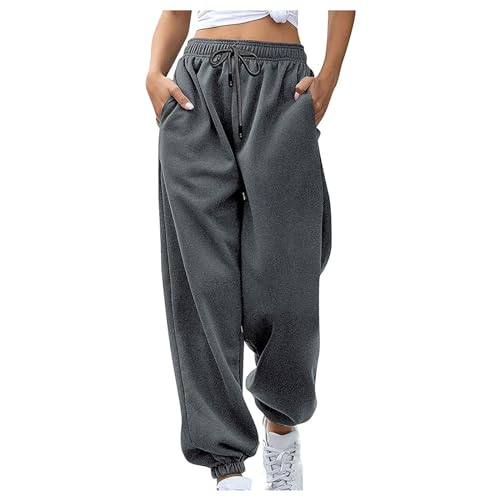 FUPODD Jogginghose Damen Einfarbig mit Bündchen Warm High Waist Hose Damen mit Kordelzug Stretch Schnittmuster Pumphose Sporthose Freizeithose mit Taschen Trainingshose Winter Elastischer Bund FUPODD Jogginghose Damen Einfarbig mit Bündchen Warm High Waist Hose Damen mit Kordelzug Stretch Schnittmuster Pumphose Sporthose Freizeithose mit Taschen Trainingshose Winter Elastischer Bund von FUPODD