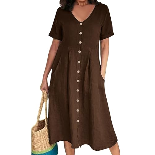 FUPODD Maxikleid Damen Elegant Kleid Weit Strandkleid Damen Große Größen Sommerkleidung Multiway Kleid Italienische Kleider Lange Schicke Sommerkleider Locker Shirtkleid Sommer Luftige Weisses FUPODD Maxikleid Damen Elegant Kleid Weit Strandkleid Damen Große Größen Sommerkleidung Multiway Kleid Italienische Kleider Lange Schicke Sommerkleider Locker Shirtkleid Sommer Luftige Weisses von FUPODD