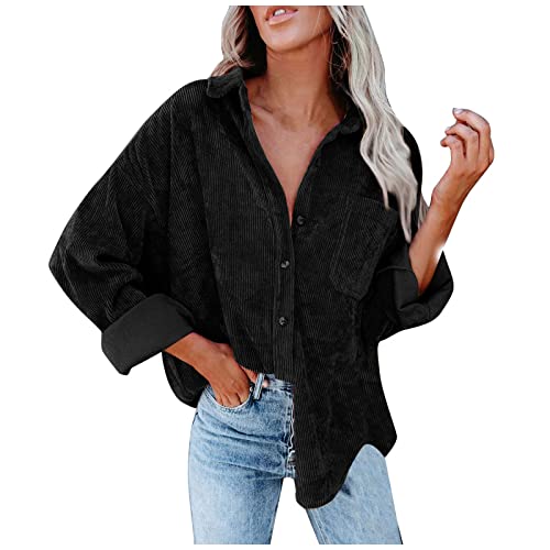 Hemdjacke Damen Oversize Jacke Damen Winter Button Down Damen-Jacken Corduroy Dünne Cordjacke Damen Cord Hemd V-Ausschnitt Langarm Bluse Mit Tasche Casual Jacke Musselin übergangsjacke Frauen Hemdjacke Damen Oversize Jacke Damen Winter Button Down Damen-Jacken Corduroy Dünne Cordjacke Damen Cord Hemd V-Ausschnitt Langarm Bluse Mit Tasche Casual Jacke Musselin übergangsjacke Frauen von FUPODD