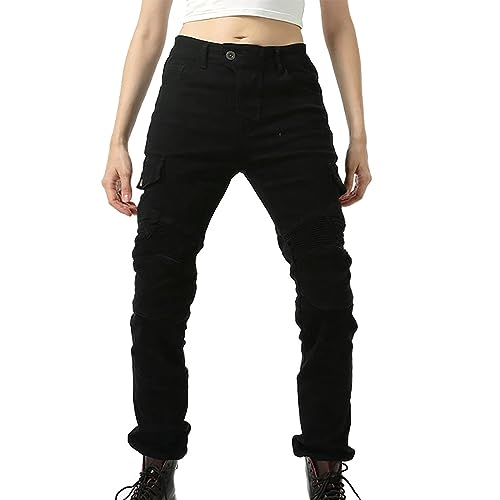 Motorradhose Damen mit Protektoren Schwarz Cargohose Damen Stretch Motorradleggins Damen-Motorrad Stretch Leggings Hose Frauen mit Protektoren Jeggings Verstärkte, Adventure, Biker Hose Motorradhose Damen mit Protektoren Schwarz Cargohose Damen Stretch Motorradleggins Damen-Motorrad Stretch Leggings Hose Frauen mit Protektoren Jeggings Verstärkte, Adventure, Biker Hose von FUPODD