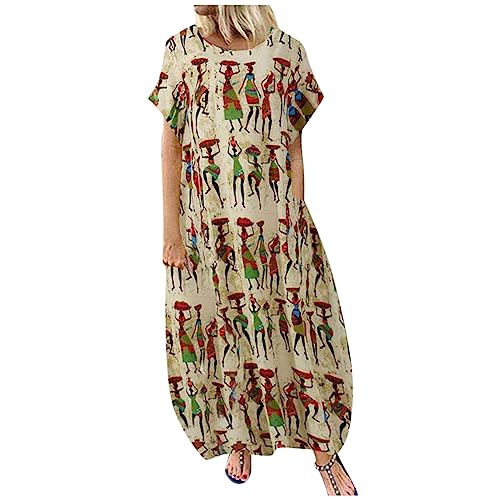 Sommerkleid Damen Leicht Lang Afrikanische Maxikleider Sommer Elegant Ballonkleid Maxi Kleider Kurzarm Sommerkleider Luftig Kaftan Boho Kleid Frauen mit Taschen Strandkleid Luftige Locker Sommerkleid Damen Leicht Lang Afrikanische Maxikleider Sommer Elegant Ballonkleid Maxi Kleider Kurzarm Sommerkleider Luftig Kaftan Boho Kleid Frauen mit Taschen Strandkleid Luftige Locker von FUPODD