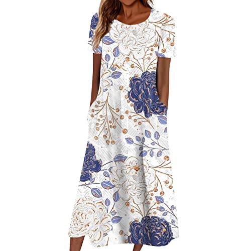 Sommerkleid Damen Mit Taschen Sommerkleider Kurzarm Blumen Leichte Midi Kleider Sommer Leicht Kleider Elegant Strandkleid Frauen A Linie Luftige Boho Kleid Locker Damenkleider Wadenlang Sommerkleid Damen Mit Taschen Sommerkleider Kurzarm Blumen Leichte Midi Kleider Sommer Leicht Kleider Elegant Strandkleid Frauen A Linie Luftige Boho Kleid Locker Damenkleider Wadenlang von FUPODD