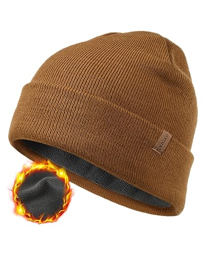 FURTALK Classic Beanie mit weiches Thermisches Polarfleece-Futter Unisex Strickmütze Warm Wintermütze für Herren & Damen von FURTALK