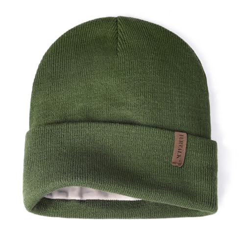 FURTALK Classic Beanie mit weiches Thermisches Polarfleece-Futter Unisex Strickmütze Warm Wintermütze für Herren & Damen von FURTALK