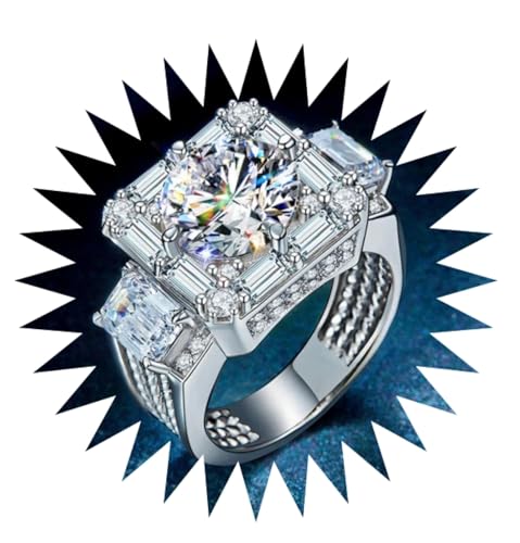 FUSHENGTER Ringe Damen Ring Für Damen Frauen Finger Herren Geschenk 925 Diamant Cz Verlobungsringe Für Herren, Edelsteine, Party 9 von FUSHENGTER