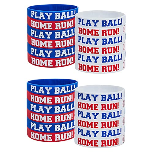 FUWIND 24 StüCk Baseball-Silikonkautschuk-ArmbäNder Baseball-Armband PLAY BALL HOME RUN Armband für Baseball-Themenparty von FUWIND