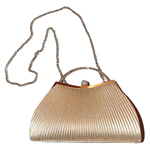 FUWIND Frauen Diamant Abend Kupplung Geld Beutel Hochzeit Designer Handtasche Plissierte Neue Gold Handtaschen Ketten UmhäNgetasche Beutel von FUWIND