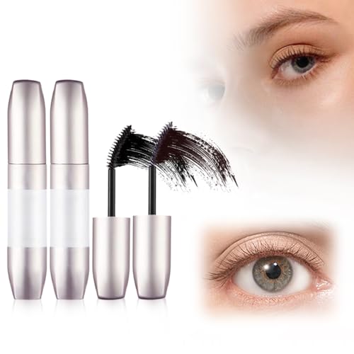 Wimperntusche, 2024 New Wimpernserum, Wasserdicht Mascara, Langanhaltende Wasserfeste Wimperntusche mit 4D-Faser (Schwarz+Kaffee, 1PCS) von FUXNGZI