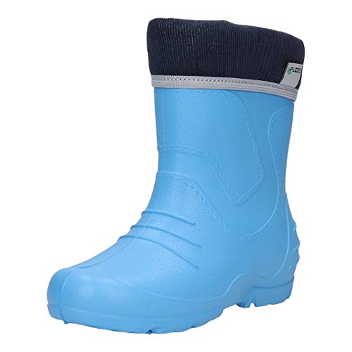 FUZZIO Kinder PolarKala gefüttert leicht Regenstiefel Gummistiefel (Blau, 20/21 EU) von FUZZIO