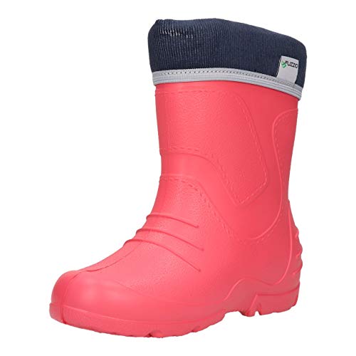 FUZZIO Kinder PolarKala gefüttert leicht Regenstiefel Gummistiefel (Rosa, 20/21 EU) von FUZZIO