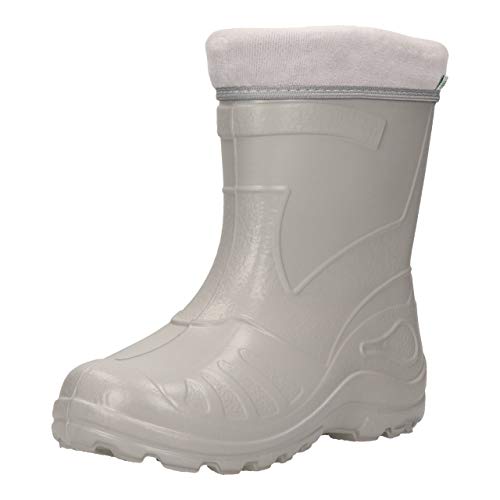 FUZZIO Kinder SeSe Gummistiefel Regenstiefel leichte gefüttert Hellgrau 26 EU von FUZZIO