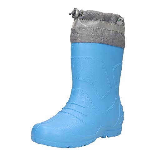 FUZZIO Kinder WinterKala gefüttert leicht Regenstiefel Gummistiefel (Blau, 20/21 EU) von FUZZIO