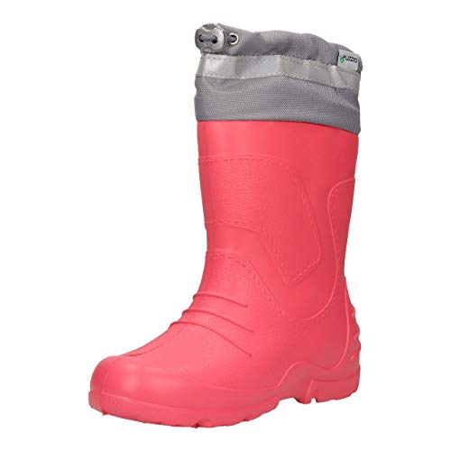 FUZZIO Kinder WinterKala gefüttert leicht Regenstiefel Gummistiefel (Rosa, 20/21 EU) von FUZZIO