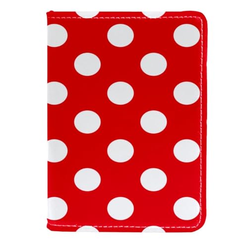 FVQL Reisepasshülle für Damen und Herren, Reisezubehör, Polka Dots Weiß Rot, Color911, 11.5x16.5cm/4.5x6.5 in von FVQL