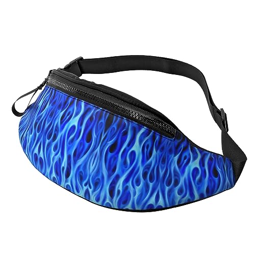 Coole Blue Flames Gürteltasche, verstellbare Gürteltasche, Umhängetasche, Reise-Gürteltasche für Damen und Herren von FWJZDSP