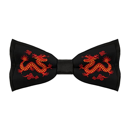 FWJZDSP Fliege für Herren, chinesischer Drache, verstellbar, für Party, Hochzeit von FWJZDSP