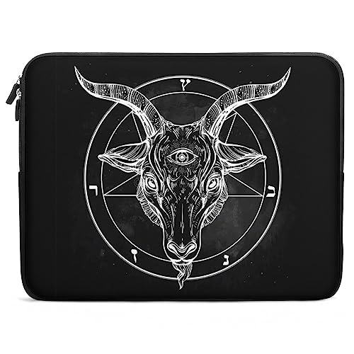 FWJZDSP Pentagramm mit Dämon Baphomet Satanic Goat Laptop-Hülle, schlanke Tasche, leichte Aktentasche, Computer-Tragetasche, Arbeits- und Reisehülle für Damen und Herren, 10, 12, 13, 15, 17 Zoll von FWJZDSP