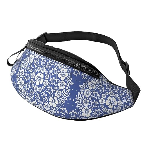 Fanny-Pack-Gürteltasche mit hawaiianischem Blumenmuster, modische Hüfttasche, freihändig, für Damen und Herren, zum Wandern, Laufen, Reisen von FWJZDSP