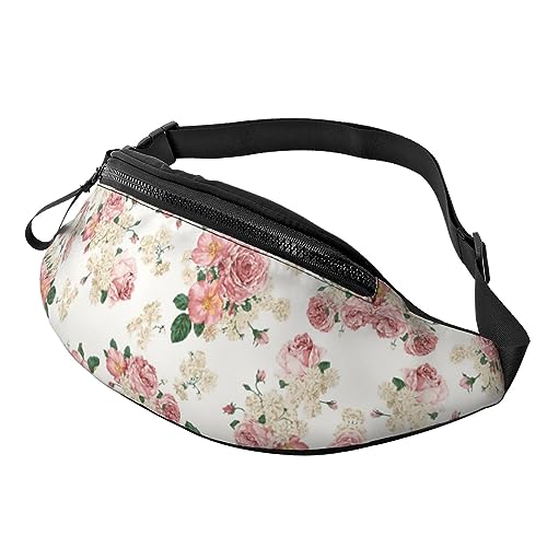 Fanny Pack mit Blumenmuster, Vintage-Kunst, verstellbare Hüfttasche zum Wandern, Laufen, Radfahren, Männer und Frauen von FWJZDSP