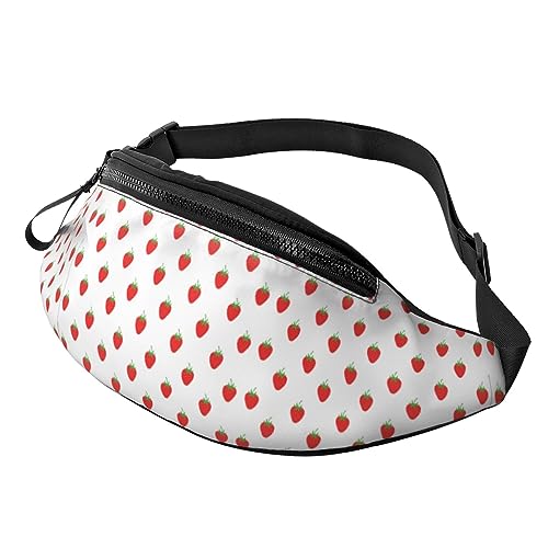 Fanny Pack mit Erdbeermuster, verstellbare Taillentasche zum Wandern, Laufen, Radfahren, für Männer und Frauen von FWJZDSP