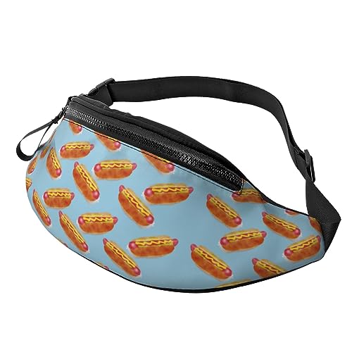 Fanny Pack mit Hot Dog Muster, verstellbare Taillentasche zum Wandern, Laufen, Radfahren, Männer und Frauen von FWJZDSP