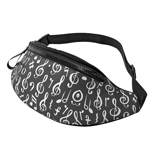 Fanny Pack mit Musiknoten-Doodle-Motiv, verstellbare Hüfttasche zum Wandern, Laufen, Radfahren, für Männer und Frauen von FWJZDSP