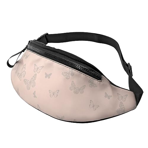 Fanny Pack mit Retro-Schmetterlingsmuster, verstellbare Hüfttasche zum Wandern, Laufen, Radfahren, für Männer und Frauen von FWJZDSP