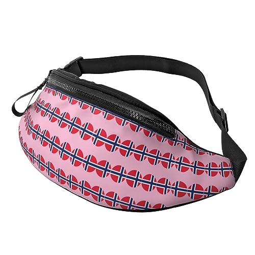 Fanny Pack mit norwegischem Flaggenmuster, verstellbare Hüfttasche, Umhängetasche, Reise-Gürteltasche für Damen und Herren von FWJZDSP