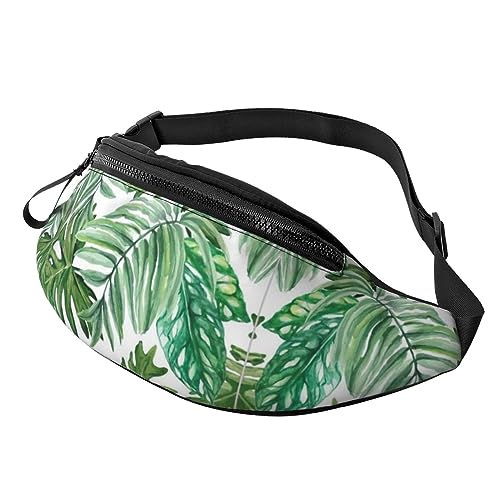 Fanny Pack mit tropischen Palmenblättern, verstellbare Taillentasche, Umhängetasche, Reise-Fanny Pack für Damen und Herren von FWJZDSP