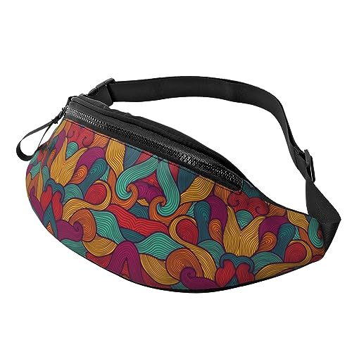 Fanny Packs Hipster Bunte gemusterte Hüfttasche Hüfttasche für Laufen, Wandern und Reisen, Damen und Herren von FWJZDSP