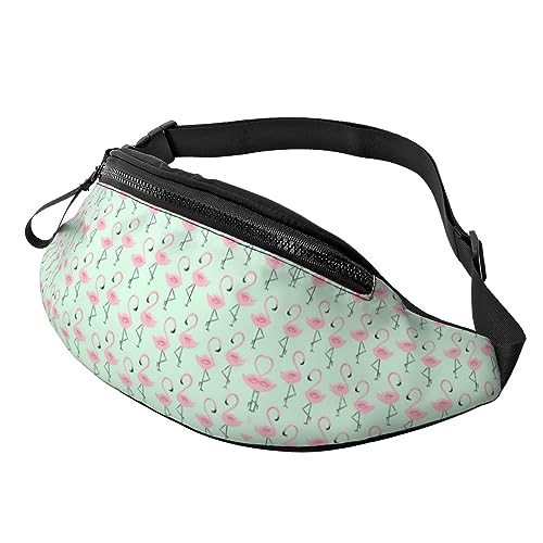 Fanny Packs Pink Flamingo Hüfttasche Hüfttasche für Laufen, Wandern und Reisen, Damen und Herren von FWJZDSP