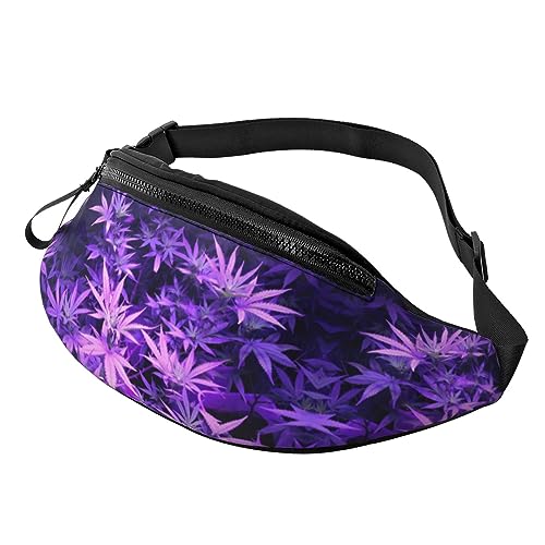 Fanny Packs Purple Weed Leaf Waist Pack Hüfttasche für Laufen, Wandern und Reisen, Damen und Herren von FWJZDSP