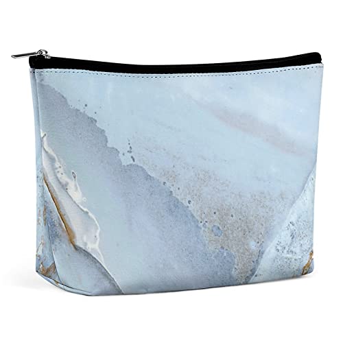 Make-up-Tasche, Vortex Rock Unicorn, PU-Leder, wasserdichte Kosmetiktasche für Geldbörse/Make-up-Tasche/Kulturbeutel, Blauer Marmor, tragbare Reise-Make-up-Tasche für Frauen von FWJZDSP