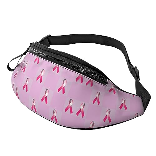 Rosa Brustkrebs-Band-Fanny-Pack, verstellbare Taillentasche zum Wandern, Laufen, Radfahren, Männer und Frauen von FWJZDSP