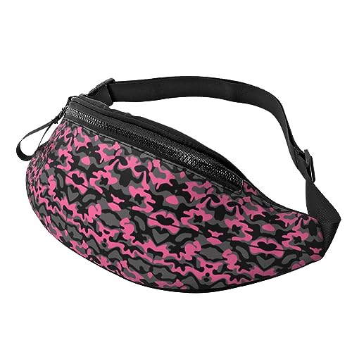 Rosa Camo Muster Fanny Pack verstellbare Taille Tasche für Wandern Laufen Radfahren Männer Frauen von FWJZDSP