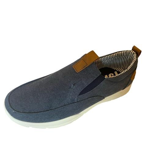 FYFO Twin Gusset Slip On Herren Denim Canvas Loafer, denim-blau, 44 EU von FYFO (Fuel Your Fashion Online)