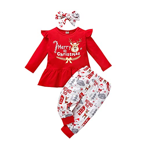 Baby M?dchen Weihnachtsoutfit S?ugling Kleinkinder Mein erstes 1. Weihnachten Party Kleidung Rentier Weihnachtsmann Druck Baumwolle Langarm Top Shirt Hose Stirnband Bekleidungsset Rot 2-3 Jahre Baby M?dchen Weihnachtsoutfit S?ugling Kleinkinder Mein erstes 1. Weihnachten Party Kleidung Rentier Weihnachtsmann Druck Baumwolle Langarm Top Shirt Hose Stirnband Bekleidungsset Rot 2-3 Jahre von FYMNSI