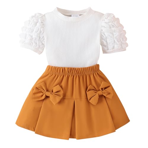 FYMNSI Baby Kleinkinder M�dchen Sommer Outfit Kurzarm Gerippt Top T-shirt A-Linie Plissiert Faltenrock Zweiteilige Bekleidungsset Kinder Casual Partykleider Festkleider Braun 12-18 Monate FYMNSI Baby Kleinkinder M�dchen Sommer Outfit Kurzarm Gerippt Top T-shirt A-Linie Plissiert Faltenrock Zweiteilige Bekleidungsset Kinder Casual Partykleider Festkleider Braun 12-18 Monate von FYMNSI