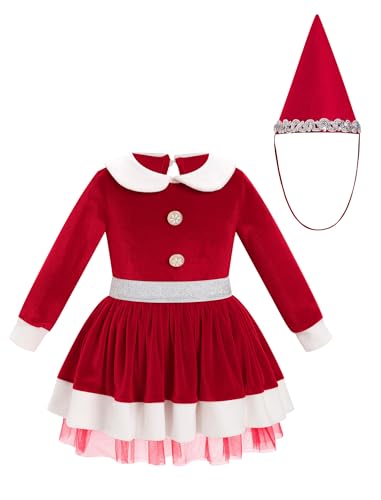 FYMNSI Baby M�dchen Weihnachtskleid Kleinkinder Weihnachtsmann Kost�m Kinder Weihnachten Partykleid Herbst Winter Samtkleid Santa Claus Prinzessin Langarmkleid Festliches Festkleid mit Hut Rot 5-6J FYMNSI Baby M�dchen Weihnachtskleid Kleinkinder Weihnachtsmann Kost�m Kinder Weihnachten Partykleid Herbst Winter Samtkleid Santa Claus Prinzessin Langarmkleid Festliches Festkleid mit Hut Rot 5-6J von FYMNSI