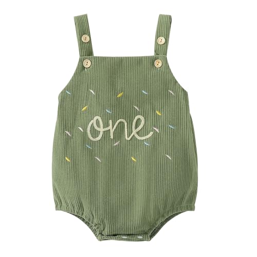 FYMNSI Baby Mädchen Jungen 1. Erster Geburtstag Outfit Cord Bubble Strampler Knopf Träger Body Lätzchen Overall Jumpsuit Playsuit Ein Jahr alt Party Fotoshooting Freizeitkleidung Armeegrün 12-18M FYMNSI Baby Mädchen Jungen 1. Erster Geburtstag Outfit Cord Bubble Strampler Knopf Träger Body Lätzchen Overall Jumpsuit Playsuit Ein Jahr alt Party Fotoshooting Freizeitkleidung Armeegrün 12-18M von FYMNSI