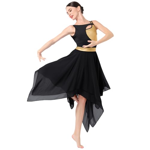 FYMNSI Damen Modern Lyrisches Kleid Ballett Tanz Kost�m Asymmetrisch High-Low Chiffon Rock �rmellos Leotard Gymnastik Tanzbekleidung Latein Rumba Tango Ballsaal Kleidung Schwarz S FYMNSI Damen Modern Lyrisches Kleid Ballett Tanz Kost�m Asymmetrisch High-Low Chiffon Rock �rmellos Leotard Gymnastik Tanzbekleidung Latein Rumba Tango Ballsaal Kleidung Schwarz S von FYMNSI