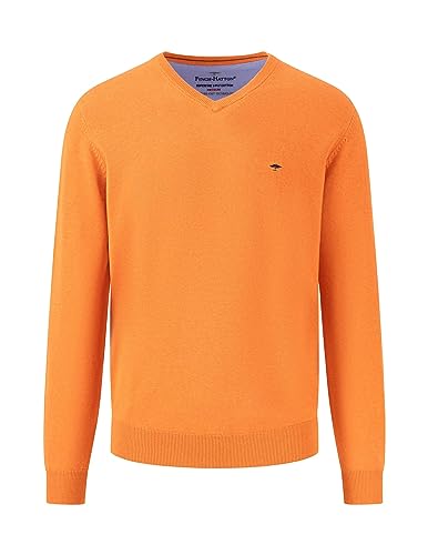 FYNCH-HATTON Pullover 1314211 - Weicher Baumwoll-Pullover mit V-Ausschnitt Burnt orange XXL von FYNCH-HATTON