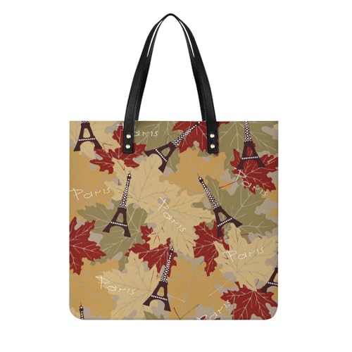 FZRTGOP Ahornblatt Damen Shopper Handtasche Umhängetasche Schultertasche Für Büro Schule Einkauf 39x39cm von FZRTGOP