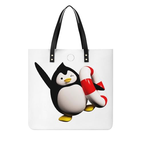 FZRTGOP Antarktischer Pinguin Damen Shopper Handtasche Umhängetasche Schultertasche Für Büro Schule Einkauf 39x39cm von FZRTGOP